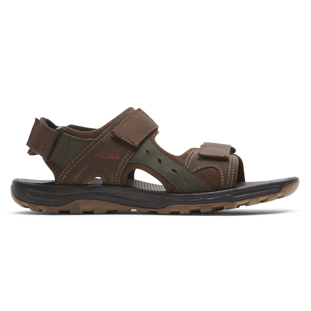 Rockport Men's Xcs Trail Technique Adjustable Sandals - Brown - USA (0675RSXFU)